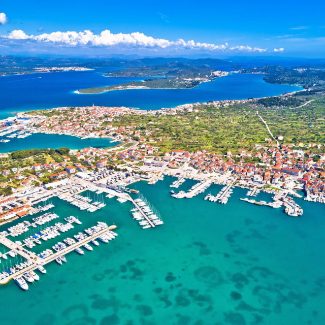 Island of Murter archipelago aerial view, Towns of Murter and Betina, Dalmatia region of Croatia,Image: 628146160, License: Royalty-free, Restrictions:, Model Release: no, Credit line: Dalibor Brlek/Panthermedia/Profimedia