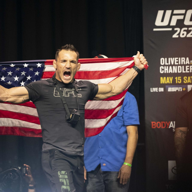 May 14, 2021, Houston, Texas, USA: HOUSTON - May 14, 2021: for SPORTS. UFC No. 4 Lightweight MMA fighter Michael Chandler at the Ceremonial Weigh-Ins at the George R. Brown Convention Center of UFC 262 Olivera vs. Chandler.,Image: 610874426, License: Rights-managed, Restrictions:, Model Release: no, Credit line: Taidgh Barron/Zuma Press/Profimedia