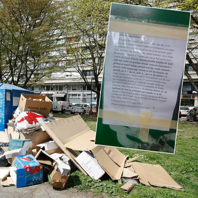 Ilustrativna fotografija smeća u Zagrebu i poruka iznerviranih stanara