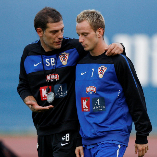 Slaven Bilić i Ivan Rakitić u rujnu 2010. u Maksimiru