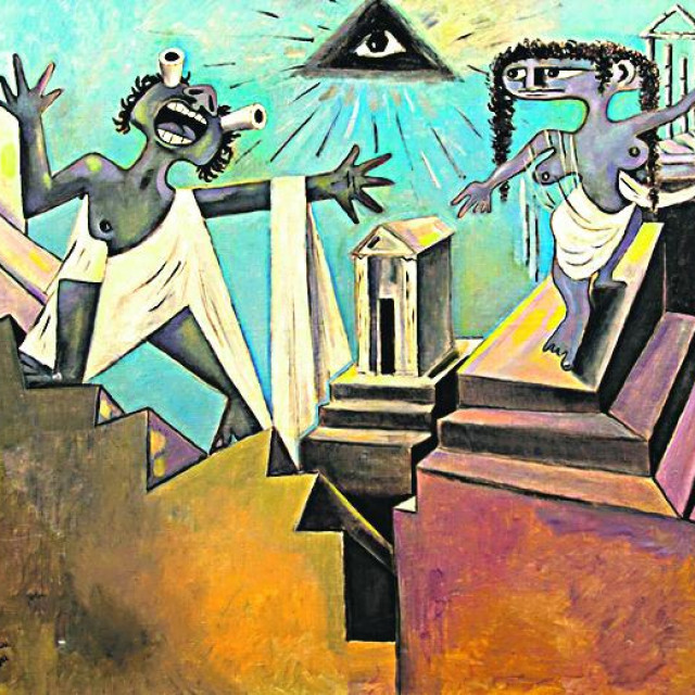 Jean Cocteau, Oedipus, or, the Crossing of Three Roads (Œdipe ou le carrefour des trois routes), 1951, oil on canvas, 97 x 129 cm. Private Collection