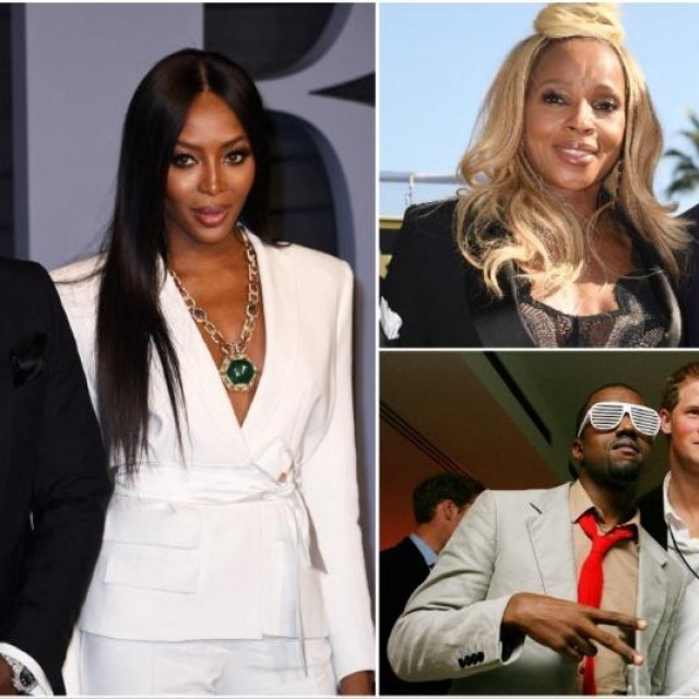 P. Diddy, Naomi Campbell, Mary J Blige, Kanye West, princ Harry