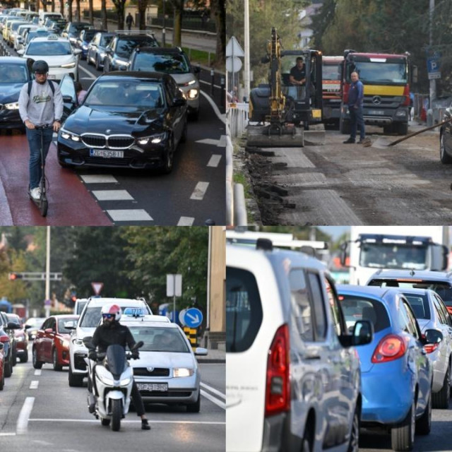 Jutarnje i popodnevne gužve u Zagrebu, od HNK do Branimirove, svuda su kolone