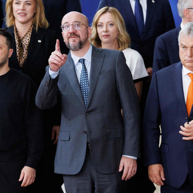 Volodimir Zelenski, Charles Michel, Viktor Orban 