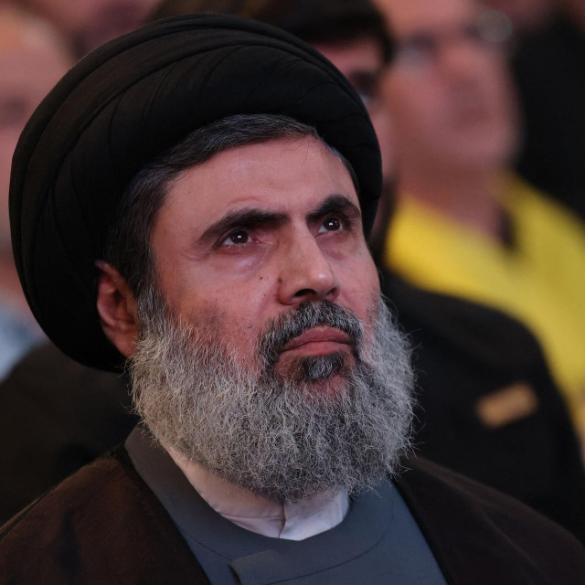 (FILES) The head of the Executive Council of Hezbollah Hashem Safieddine attends a ceremony of the Lebanese militant group in Beirut‘s southern suburbs on May 24, 2024. Hezbollah confirmed on October 23, 2024 the killing of Hashem Safieddine, apparent successor of the group‘s slain leader Hassan Nasrallah, in an Israeli strike, without saying when or where it happened, a day after the Israeli army said it had killed him in an air strike on Beirut three weeks ago. (Photo by ANWAR AMRO/AFP)