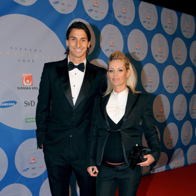 Zlatan Ibrahimović sa surpugom Helenom na dodjeli nagrada Sports Gala u Stockholmu 2008.