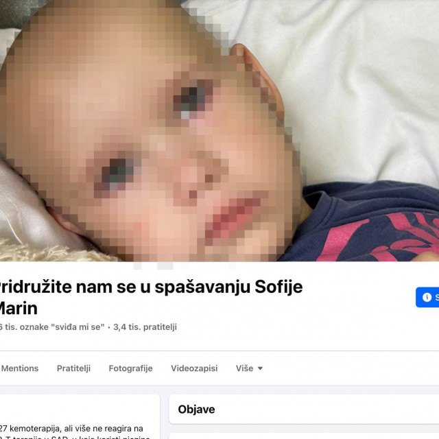 Stranica ”Pridružite nam se u spašavanju Sofije Marin”