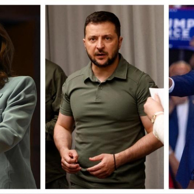 Kamala Harris, Volodimir Zelenski, Donald Trump