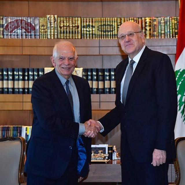 Josep Borrell i Najib Mikati 