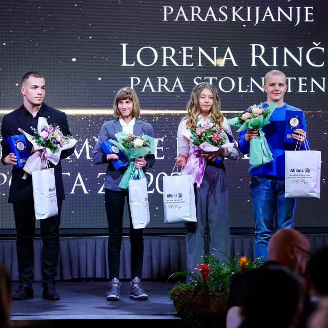 Najuspješniji parasportaši 2023., na fotografiji: Marko Radovanac, Sara Marić, Žade Banjad, Danilo Premuš, Lorena Rinčić