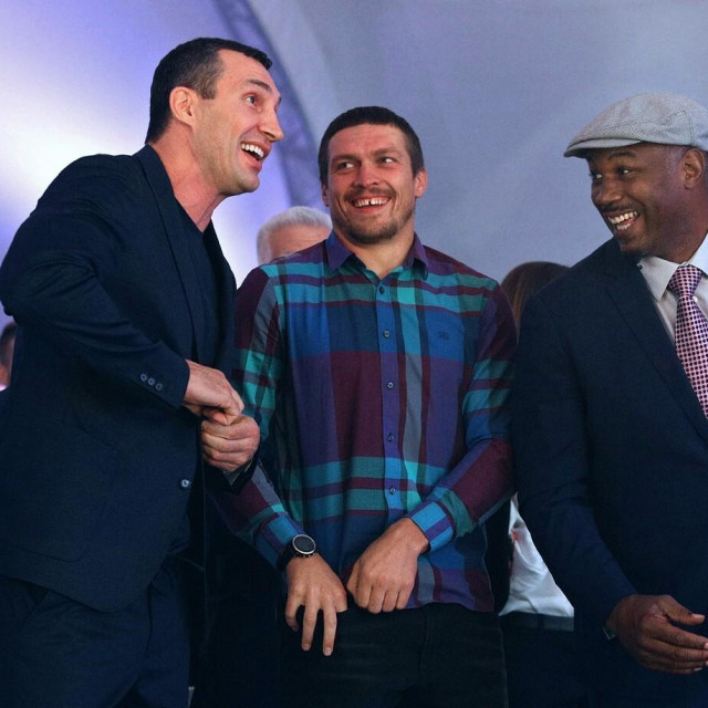 Vladimir Kličko, Oleksandr Usyk i Lennox Lewis