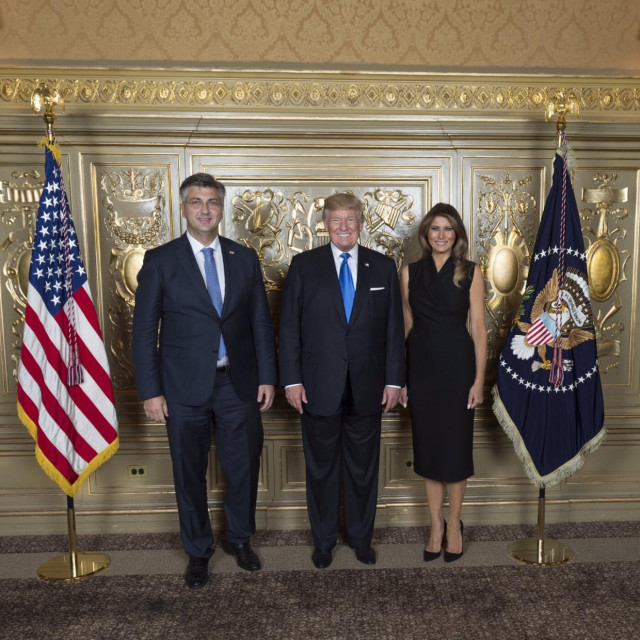 Premijer Plenković na prijemu kod Donalda i Melanije Trump 2017.