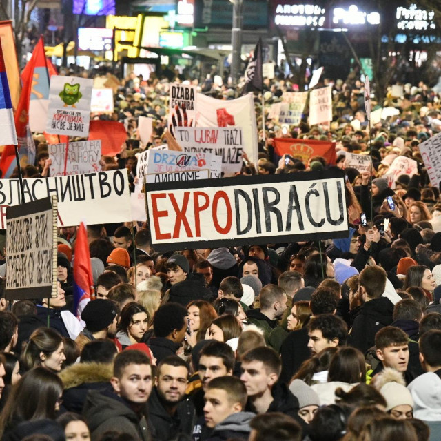 Veliki prosvjed građana i studenata u Beogradu