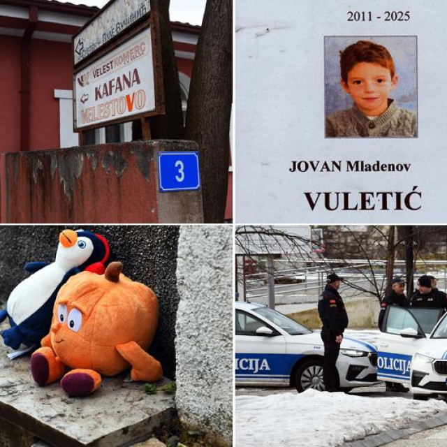 Gostionica Velestovo u kojoj je Aco Martinović započeo svoj krvavi pohod; Među žrtvama su i dvojica dječaka, braća Vukan (10) i Jovan (14); Među svijećama su i plišanci; Policija na ulicama Cetinja