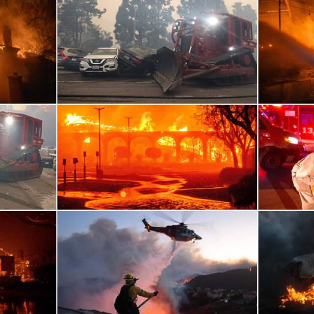 Prizori požara u Kaliforniji, prodručje Los Angelesa