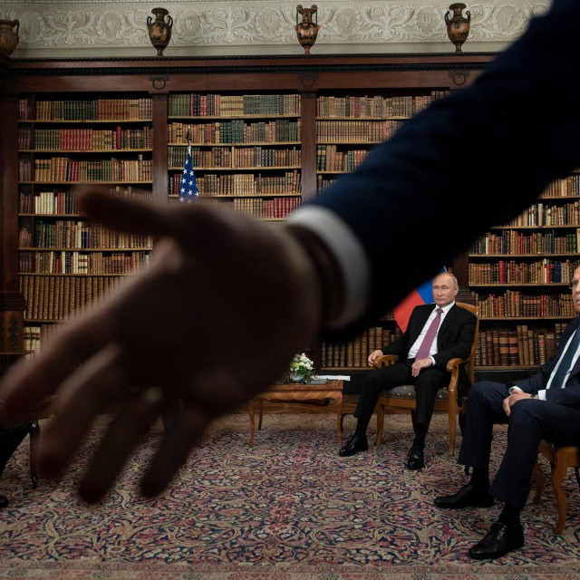 Antony Blinken, Vladimir Putin i Sergej Lavrov (arhivska fotografija)