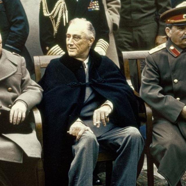 Winston Churchill, Franklin Delano Roosevelt i Josif Visarionovič Staljin na Jalti