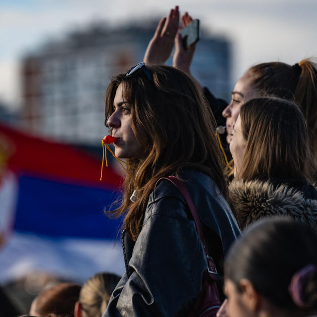 Studenti na prosvjedu u Beogradu 