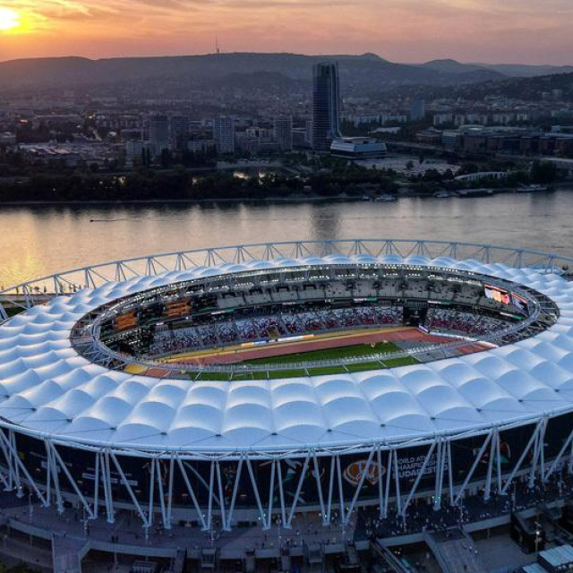 Ilustracija, atletski stadion u Budimpešti tijekom Svjetskog prvenstva u atletici 2023.