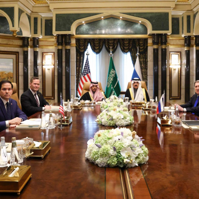 Steve Witkoff, Marco Rubio, Mike Waltz (SAD), princ Faisal bin Farhan al-Saud, Mosaad bin Mohammad al-Aiban (Saudijska Arabija), Jurij Ušakov, Sergej Lavrov (Rusija)