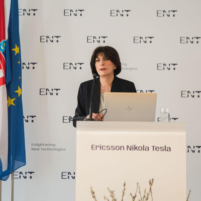 Gordana Kovačević, direktorica Ericsson Nikole Tesle tijekom predstavljanja rezultata za 2024.