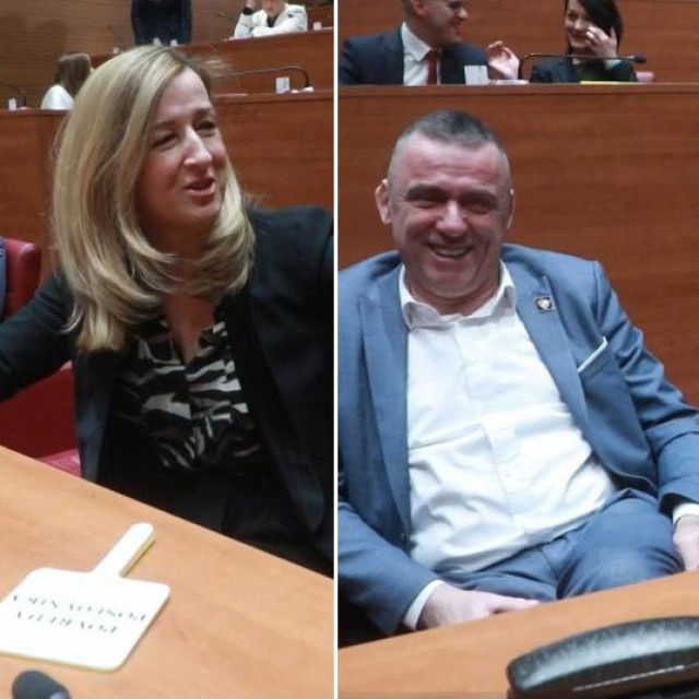 Mirela Ahmetović (lijevo) i Stipo Mlinarić Ćipe, Ivan Dabro i Ivica Kukavica (desno)