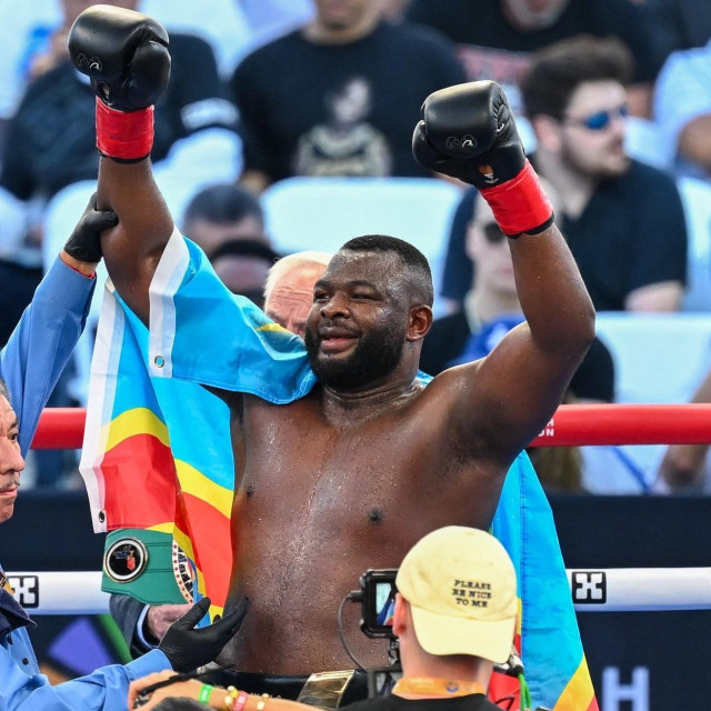 LOS ANGELES, CALIFORNIA - AUGUST 03: Martin Bakole from Democratic Republic Of The Congo wins the game during WBO International heavyweight title of the Premiere Boxing Championship during Riyadh Season on Saturday night at the BMO Stadium in Los Angeles, California United States on August 03, 2024. Tayfun Coskun/Anadolu,Image: 895978741, License: Rights-managed, Restrictions:, Model Release: no, Credit line: Tayfun Coskun/AFP/Profimedia