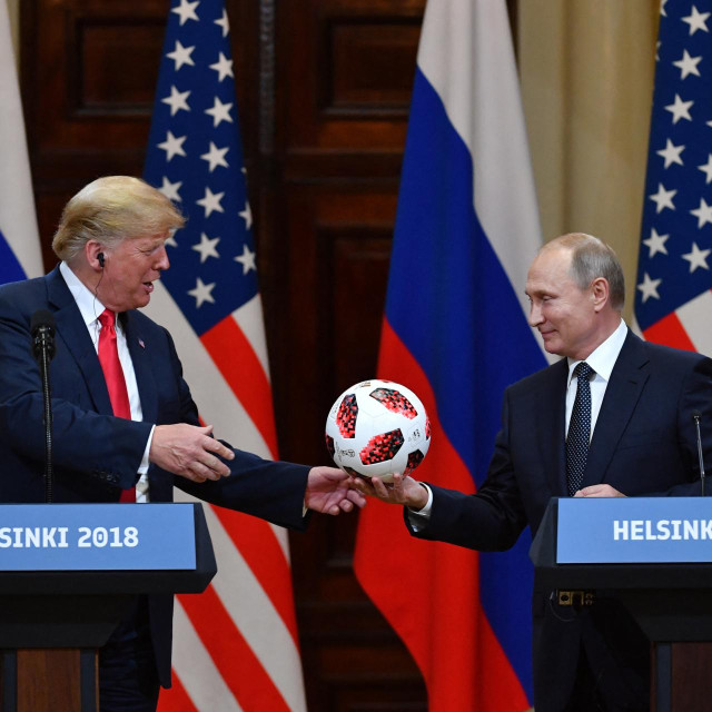 Vladimir Putin i Donald Trump snimljeni 2018. neposredno nakon završetka Svjetskog nogometnog prvenstva u Rusiji