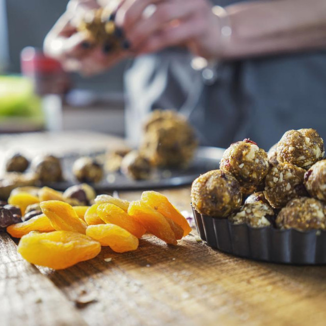 Healthy energy balls made of dried fruits and nuts