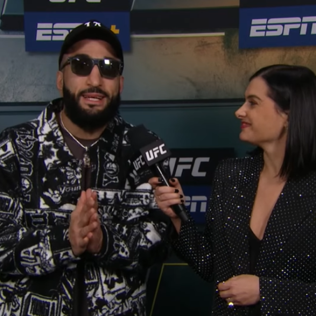Belal Muhammad (lijevo) i Megan Olivi (desno)