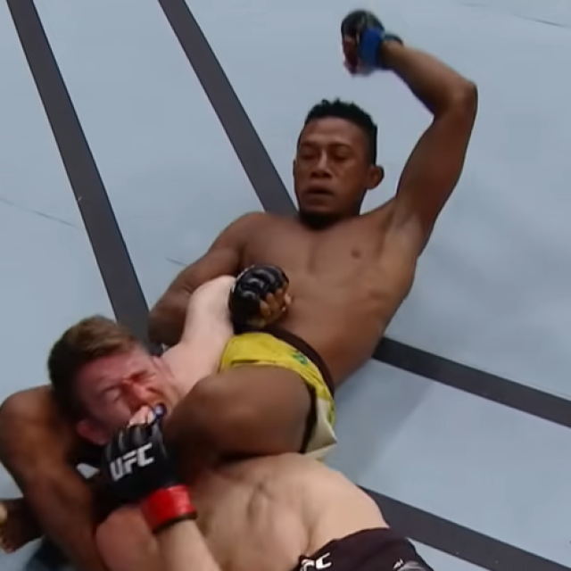 Iuri Alcantara armbarom pokušava završiti Coryja Sandhagena