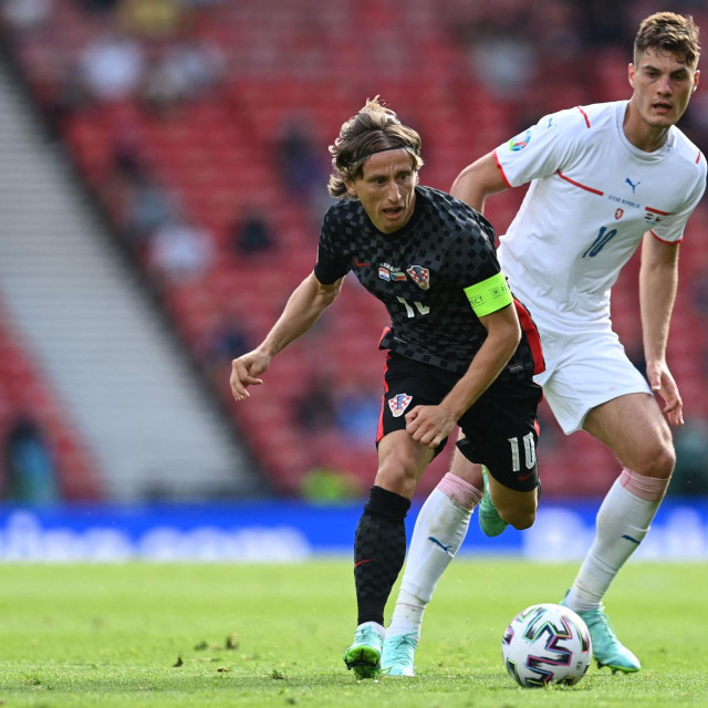 Luka Modrić i Patrik Schick u Glasgowu na Euru održanom 2021. godine
